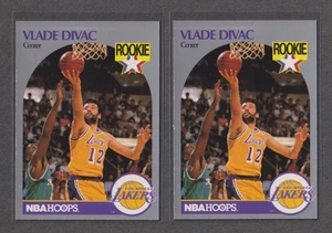 TWO (2) 1990-91 NBA Hoops - #154 Vlade Divac LA Lakers HOF Rookie Card RC Lot - Picture 1 of 2