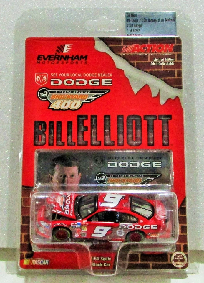 Bill Elliott Dodge Dealers 2003 acción 1:64 #9 décimo funcionamiento ladrillo intrépido Foto 1 de 1