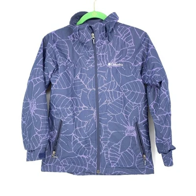 Columbia Jacket Girls' Size Medium Interchange Windbreaker Blue Floral Design - Image 1 of 4