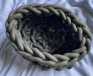 Neo Neopren Korb 7" klein blau grau einzigartig schwer zu finden schön gewebter Strick - Bild 1 von 6