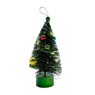 Mini LED Tannenbaum mit Kugeln Grün ca. 13,5 cm Weihnachten Advent weihnachtlich - Bild 1 von 2