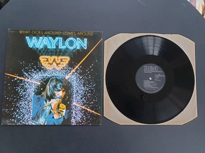 WAYLON JENNINGS - WHAT GOES AROUND COMES AROUND 1979 UK 12" VINYL RECORD        - Image 1 of 4