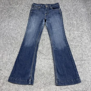 Ariat Jeans Womens 29R Blue High Rise Slim Trouser Ella Wide Leg Rascal Denim - Picture 1 of 20