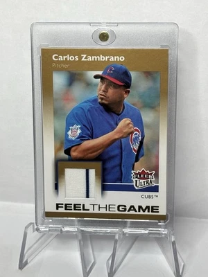 Camiseta deportiva Carlos Zambrano 2007 Fleer Ultra Feel the Game reliquia Foto 1 de 4