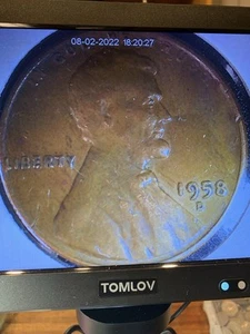 1958 D Lincoln Wheat Penny- Error, L On Rim , DDO-Liberty And Date. - Picture 1 of 4