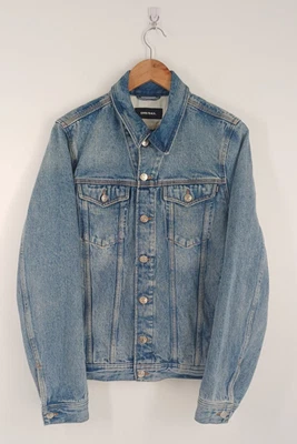 Chaqueta Diesel Para Hombre Azul Medio Denim 100% Algodón Manga Larga Motociclista Camionero Foto 1 de 4