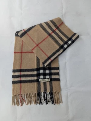 Bufanda Burberry Cashmere Nova Check Beige | Unisex | Suave Cálida | Usada Excelente Foto 1 de 4