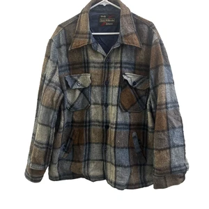 Sears Mens Vintage Wool Flannel Plaid Jacket XL The Mens Store Lined Shacket - Bild 1 von 9