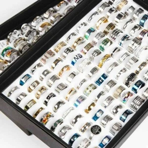 100x Wholesale Mixed Rings Bulk Finger Band Ring Lot Men Women Jewelry Fashions - Picture 1 of 8
