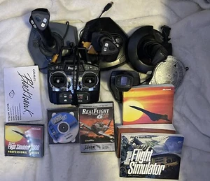 Vintage Flight Simulator Lot - Controllers, Disks, Manuals - Picture 1 of 4