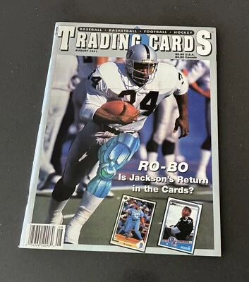 Cubierta de revista de tarjetas coleccionables de agosto de 1991 Bo Jackson Foto 1 de 4