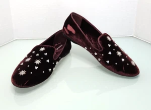 Birdies Donqun crystal stars velvet flat loafers comfort shoes sleepers Mint 8 - Picture 1 of 9
