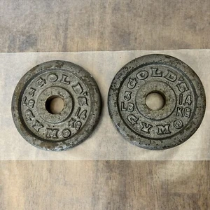 Vintage Golds Gym 3lb Weight Plates 1” center (2 plates / 6lbs total) - Picture 1 of 7