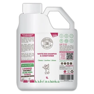 White Dog Shampoo Conditioner 1L with Herbal Violet for Urine Stain Removal - Picture 1 of 7