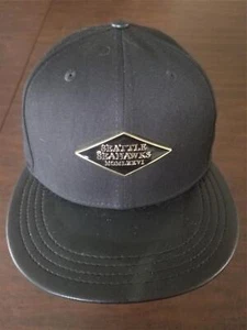 New Era Cap Seattle Seahawks 9Fifty black label strapback w/ metal badge hat NEW - Picture 1 of 6