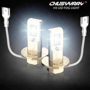 2x H3 LED Fog Driving Light Bulbs Conversion Kit Super Bright 6000K Xenon White - Picture 1 of 13