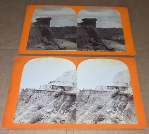 2 Ingersoll Stereoviews Bad Land Formation Dakota - Picture 1 of 2