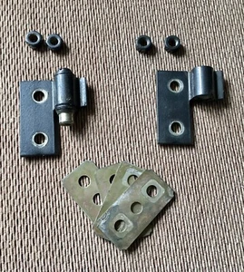BMW E38 740 750 Front Left Driver Side Lower + Upper Outer Door Hinge Plate OEM - Picture 1 of 6