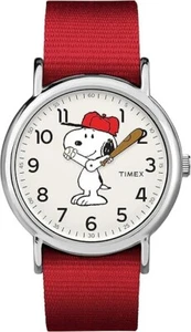 Timex Peanuts TW2R41400 Unisex Quartz Watch NEW 38mm Case Red Fabric Strap - Picture 1 of 3