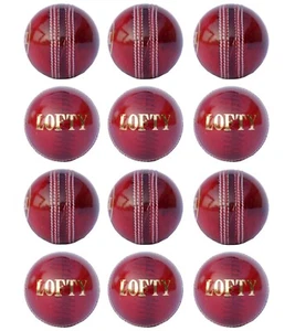 12 Red Cricket Ball genuine leather 4 Piece Excellent Quality Bat Friendly - Picture 1 of 7