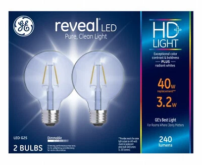 Reveal LED Light Bulb, Clear, 3.2-Watts, 2-Pk. - Image 1 of 1