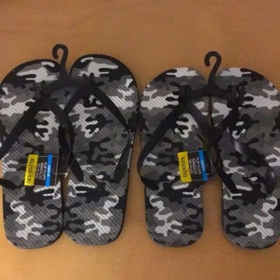 Nuevo paquete de 2 chanclas camufladas negras para hombre tallas grandes 10-11 y XL 12-13 Foto 1 de 4