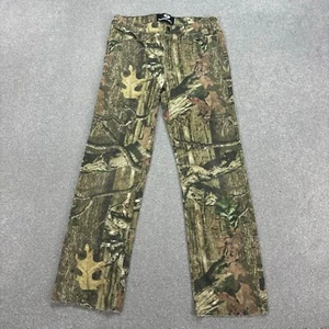 Realtree Trousers Kids 28x26 Green Carpenter Y2K Workwear Canvas Camo Youth - Picture 1 of 8