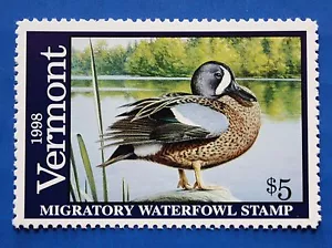 Estampilla de pato del estado de Vermont 1998 (EE. UU. (VT13) (estampillada sin montar o nunca montada) - Imagen 1 de 1
