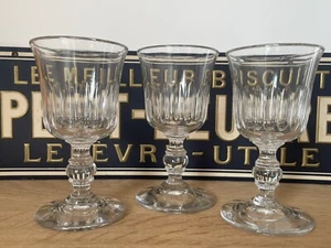 3 anciens Verres à vin blanc en Cristal à Cotes plates - XIXe - Picture 1 of 4