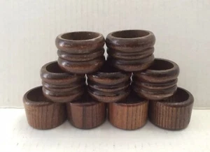 Lote de 9 soportes para servilletas de madera marrón - Imagen 1 de 10