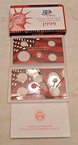 1999 *SILVER* Proof Set Box and Lenses ONLY Cover