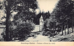 2108) BOSCOLUNGO ABETONE (PISTOIA) FONTANA E CHIESA. VIAGGIATA NEL 1925. - Bild 1 von 2