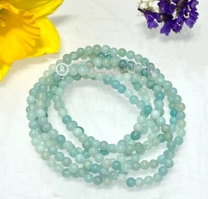 Wholesale Lot 6 Pcs Natural Amazonite 4mm 7.5” Crystal Stretch Bracelet - Picture 1 of 5