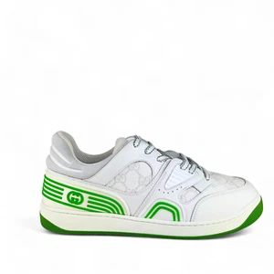 Sneakers basse uomo GUCCI bianche con cestino e logo - taglia 8,5 - Foto 1 di 6