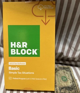 H&R Block 2023 Tax Software Basic Simple Tax Situations PC/MAC SEALED Turbotax - Picture 1 of 5