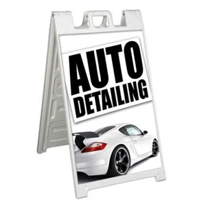 AUTO DETAILING Signicade 24x36 A Frame Sidewalk Sign CAR WASH WAX - Picture 1 of 9