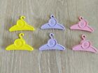 Lot Of 6 Vintage Barbie Doll Snap Clip-On Clothing ?B? Hangers