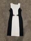 Venus Black & White Sleeveless Modest Midi Dress Size 12