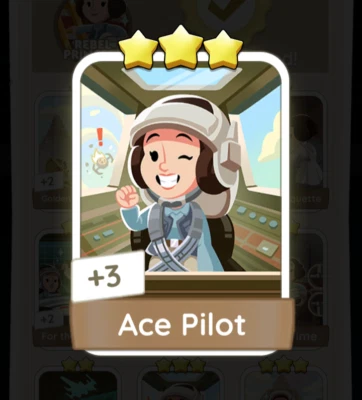 Monopoly Go _ Ace Pilot _ 3 stars ⭐ Sticker