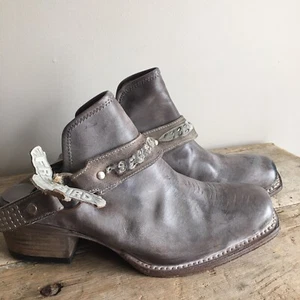 Freebird By Steven Train Shoes Womens 8 Stone Gray Clogs Open Heel Boots New - Picture 1 of 8