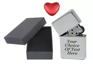 Engraved Personalised Chrome Star Lighter Ideal Birthday Present + Box + Choc - Picture 1 of 5