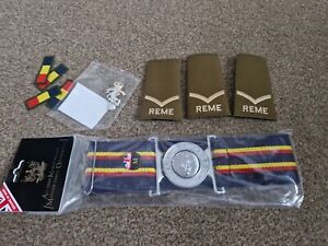 REME belt, rank slides, cap badge and TRF'S