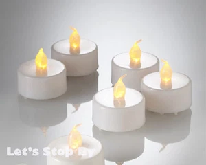 LED 24 Bernstein Gelb Batterie Flackern Hochzeit Party Zuhause Kerze Teelicht - Bild 1 von 1