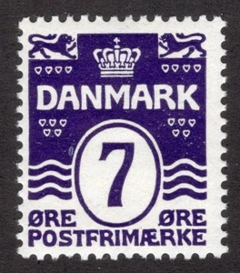 DINAMARCA 1930 SC #92 - F MNH** 7ore, wmk 114, P-14x14,5 cv $42,50 *Sellos de bahía* - Imagen 1 de 2