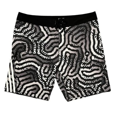 Adidas Colmaze Tech CL Negro Gris Abstracto 8" Baúl de Natación Board Shorts Para Hombres 34 Foto 1 de 4