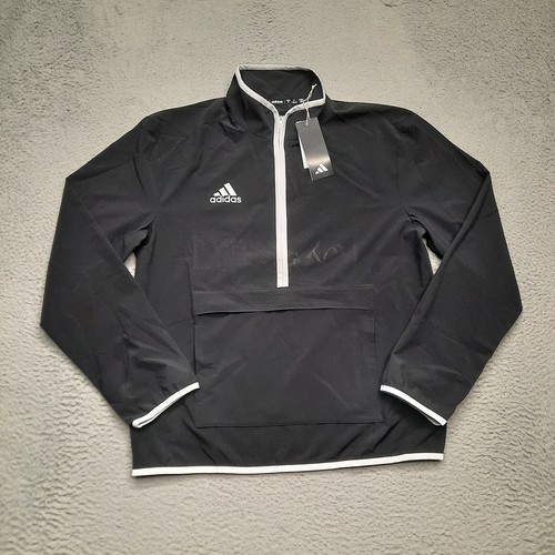 Adidas Coach Woven 1 4 Zip Giacca Pullover Donna Taglia Media Nero Bianco IS1053