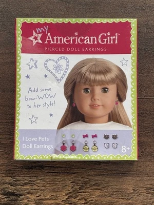NIB AMERICAN GIRL Doll I LOVE PETS Earrings Set 6 Pairs Dog Cat Rare 2011 NEW - Image 1 of 4