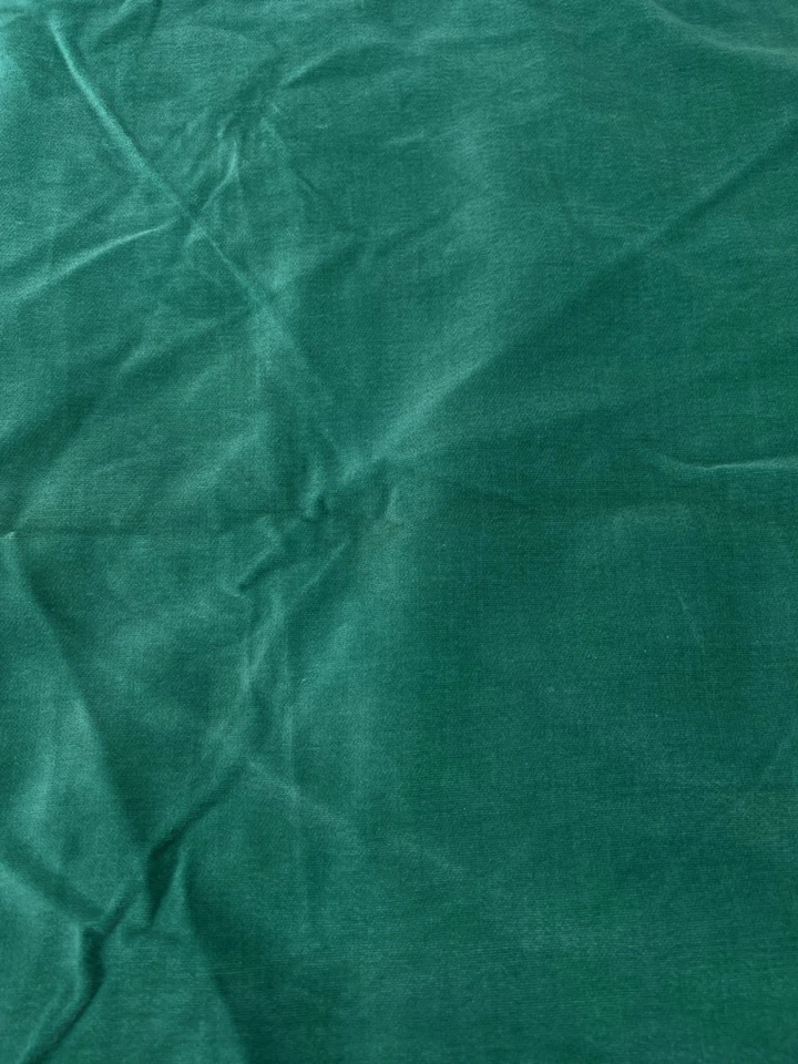 Vintage Green Teal Velvet Velour Polyester Fabric 35x40 Wide Low Pile Unbranded - Image 1 of 4