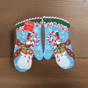 Snowman Christmas Oven Mitt Set Sweet Snowman Pattern Kay Dee NWT - Picture 1 of 1