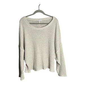 Gilli White Knit Sweater With Dolman Sleeves & Round Neckline Size XL - Picture 1 of 5